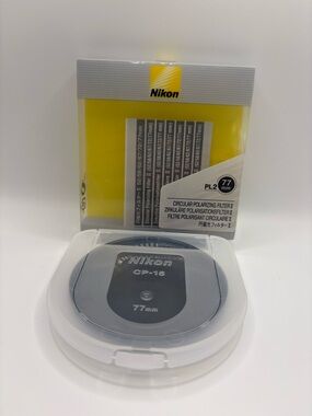 Nikon PL2 77mm Circular Polarizer in Black and Yellow Packaging